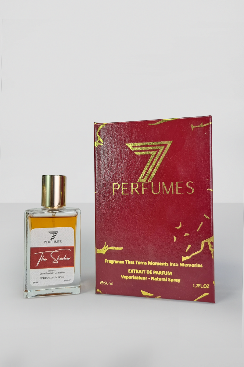 7Perfumes The Shadow – The 50ml bottle combines oud, frankincense, and amber for a bold, long-lasting fragrance, ideal for making a statement.