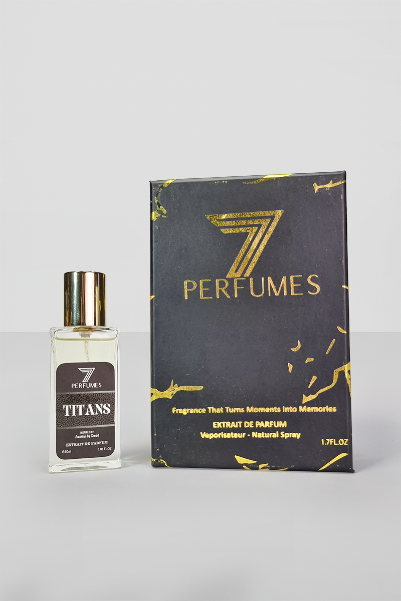 7 Perfumes Titans – The sleek 30ml bottle delivers a fresh, bold fragrance in a convenient size for daily use.